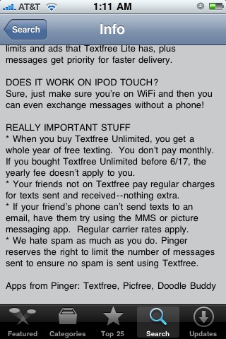 textfree003 But if you read carefully, there is a veiled hint at a yearly fee